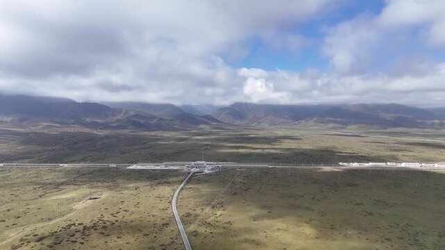Qilian Mountains Northwest China Aerial Highway Landscape