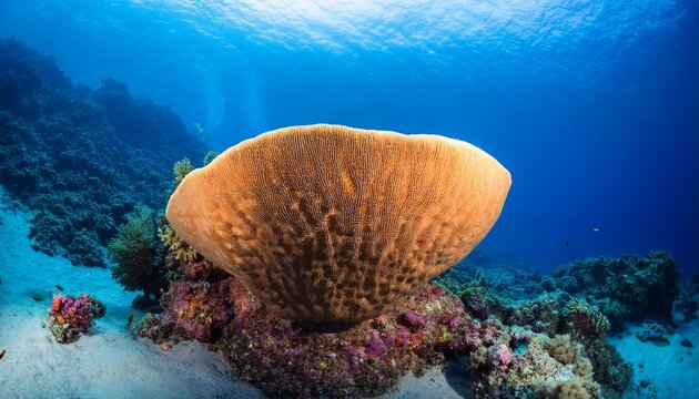 Grande Spugna A Vaso Sulla Barriera Corallina In Mar Rosso