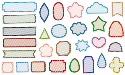 手描き風の可愛いカラフルフレームセット