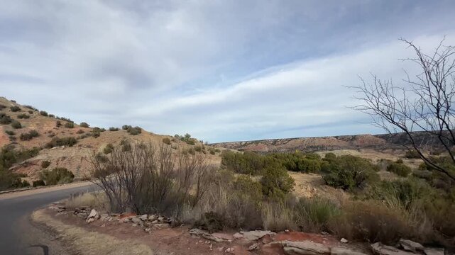 Driving down Canyon Road 5, Palo Duro Canyon State Park, Texas