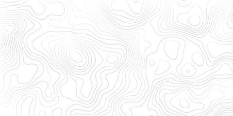 Geography landscape Topo contour map on white background, Topographic contour lines. Seamless pattern with lines Topographic map. Geographic mountain relief diagram line wave carve pattern.  © jr graphics