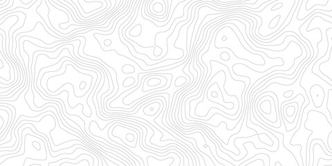   Geography landscape Topo contour map on white background, Topographic contour lines. Seamless pattern with lines Topographic map. Geographic mountain relief diagram line wave carve pattern. © jr graphics