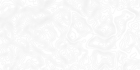 Geography landscape Topo contour map on white background, Topographic contour lines. Seamless pattern with lines Topographic map. Geographic mountain relief diagram line wave carve pattern.