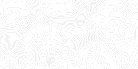 Geography landscape Topo contour map on white background, Topographic contour lines. Seamless pattern with lines Topographic map. Geographic mountain relief diagram line wave carve pattern. © jr graphics