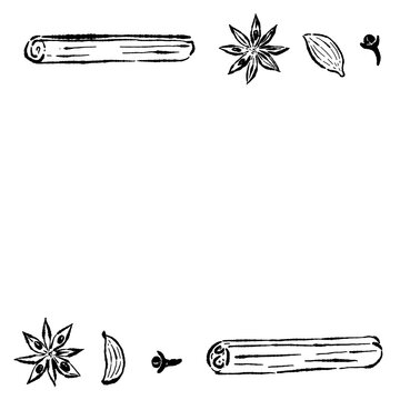 Cinnamon and Star Anise Simple Frame Sketch