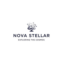 Stylized Nova Stellar Logo Design Element.
