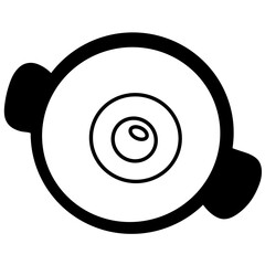 Minimalist Alarm Bell Line Art Icon Isolated on White Background