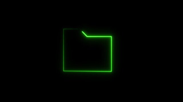 Abstract neon File documents icon animation, Glowing documents icon outline loop. digital privacy record files, documents file stroke line moving.