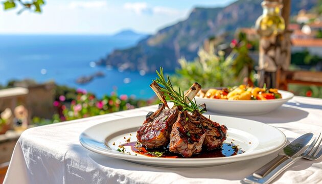 gegrilltes Lammfleisch mit rosmarin