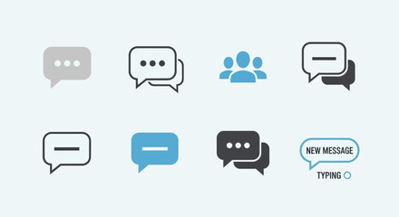 Chat Bubbles Icons Set: Communication and Social Media