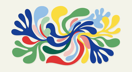 Colorful Abstract Shapes Collage Background