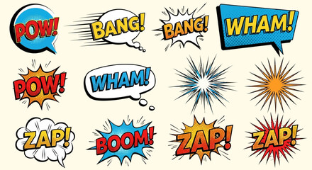 Obraz premium Comic Book Sound Effects Collection