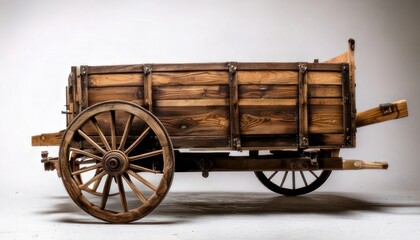 Fototapeta premium Antique Wooden Cart - A Glimpse into Historical Transportation.