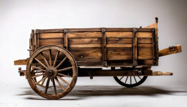 Antique Wooden Cart - A Glimpse into Historical Transportation.
