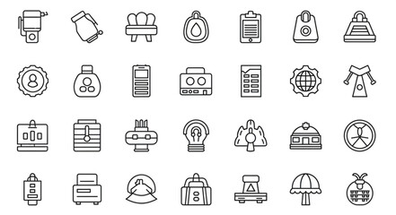 Collection of hand-drawn icons representing various objects and concepts.