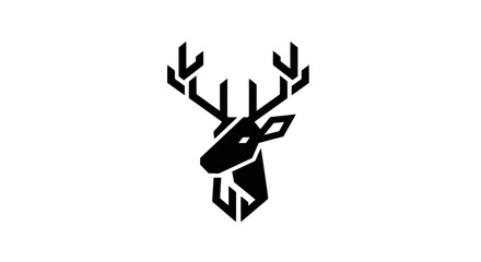 Geometric Deer Head Silhouette Logo Design. © Di