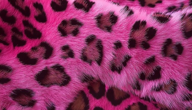 Vibrant Pink Leopard Fur Print Background With Intricate Details And Textures Ideal For Use In Fashion Textile Print And Banner Designs Adding A Touch Of Luxury