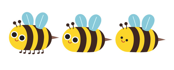 Fototapeta premium Cute Honey Bee Character Set