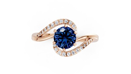 Engagement ring featuring round diamond for wedding.