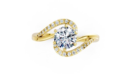 Engagement ring with round diamond for classic style.
