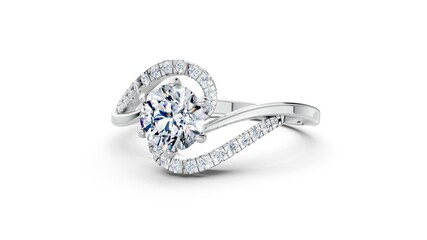 Jewelry ring with round diamond for elegant concept.
