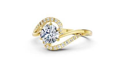 Fashion ring with round diamond for wedding theme.