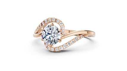 Romantic jewelry ring with round diamond design.