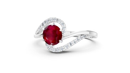 Engagement jewelry ring featuring round diamond.