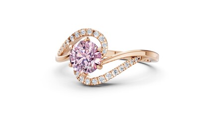Fashion jewelry ring with round diamond for romantic visuals.