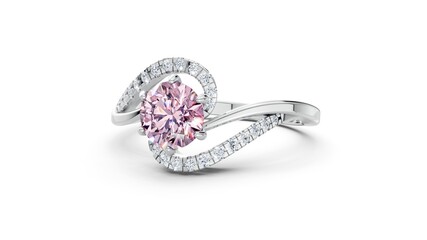 Fashion ring with round diamond for elegant jewelry concept.