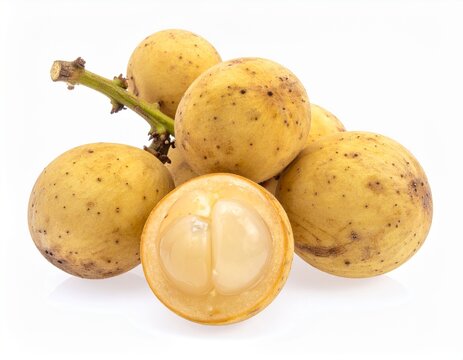 Lansium(Longkong) is a Thai fruit grown in the south. isolated on white background