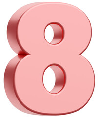 3D背景素材_数字_8_メタリック_ピンク