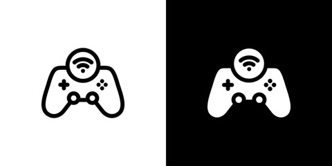 Gamepad icon concept with flat Black White Background. Vector illustration. © Redemption_art