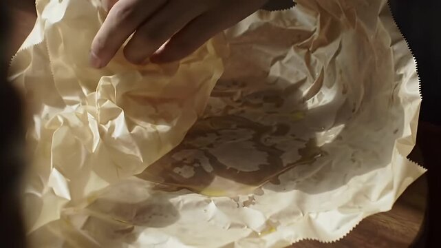 Empty Bag Displaying Crumpled Paper Texture in Captivating Light