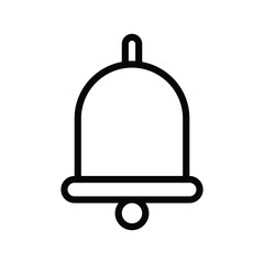 Obraz premium A minimalist black and white outline of a bell, symbolizing alerts or notifications. Event and Calendar single line icon UI design.