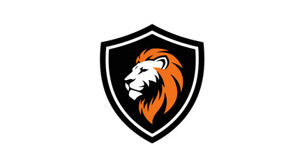 Lion Head Emblem Shield Logo Design. © Yadi
