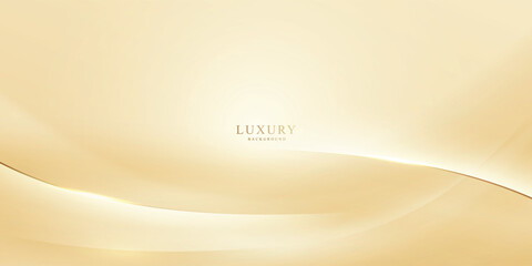 Abstract golden lines background with glow light effect. wave modern