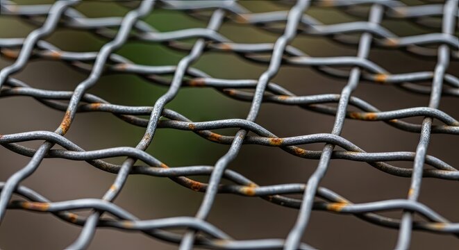 Metal Grid Fence with Rust