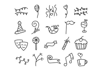 Festive Party Doodle Illustration