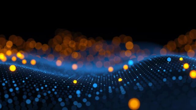 Glow digital chain block big cube crypto technology concept currency datum mountain cyberspace business network computer abstract communication background database programming future software