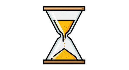 Graphic of a sand timer on black background, sands of time