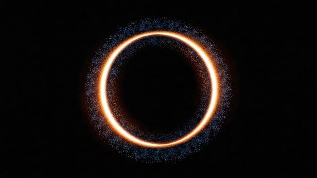 Celestial Circle: An ethereal depiction of a solar eclipse, showcasing the sun's corona as a luminous halo against a backdrop of deep darkness.