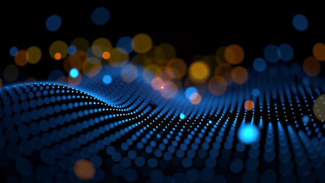 Glow digital chain block big cube crypto technology concept currency datum mountain cyberspace business network computer abstract communication background database programming future software