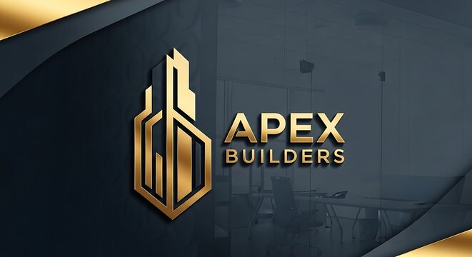 Elegant corporate logo design gold construction business symbol vector