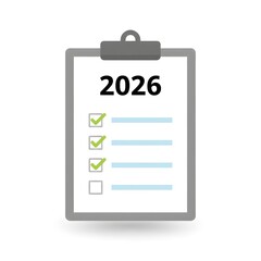 2026 To Do List Clipboard with Check Marks Completed Tasks