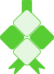 Green Ketupat Icon for Eid al-Fitr Celebration