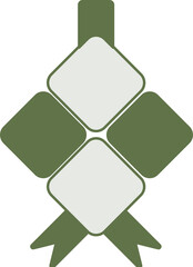 Green Ketupat Icon for Eid al-Fitr Celebration
