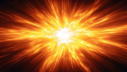 Obraz premium Intense fiery explosion radiating outwards from a central, bright point