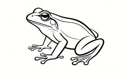 Minimal frog sketch illustration for creative happy birthday card
