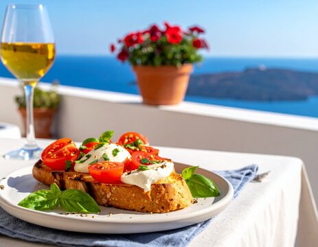 Brot mit Tomaten und Morzarella